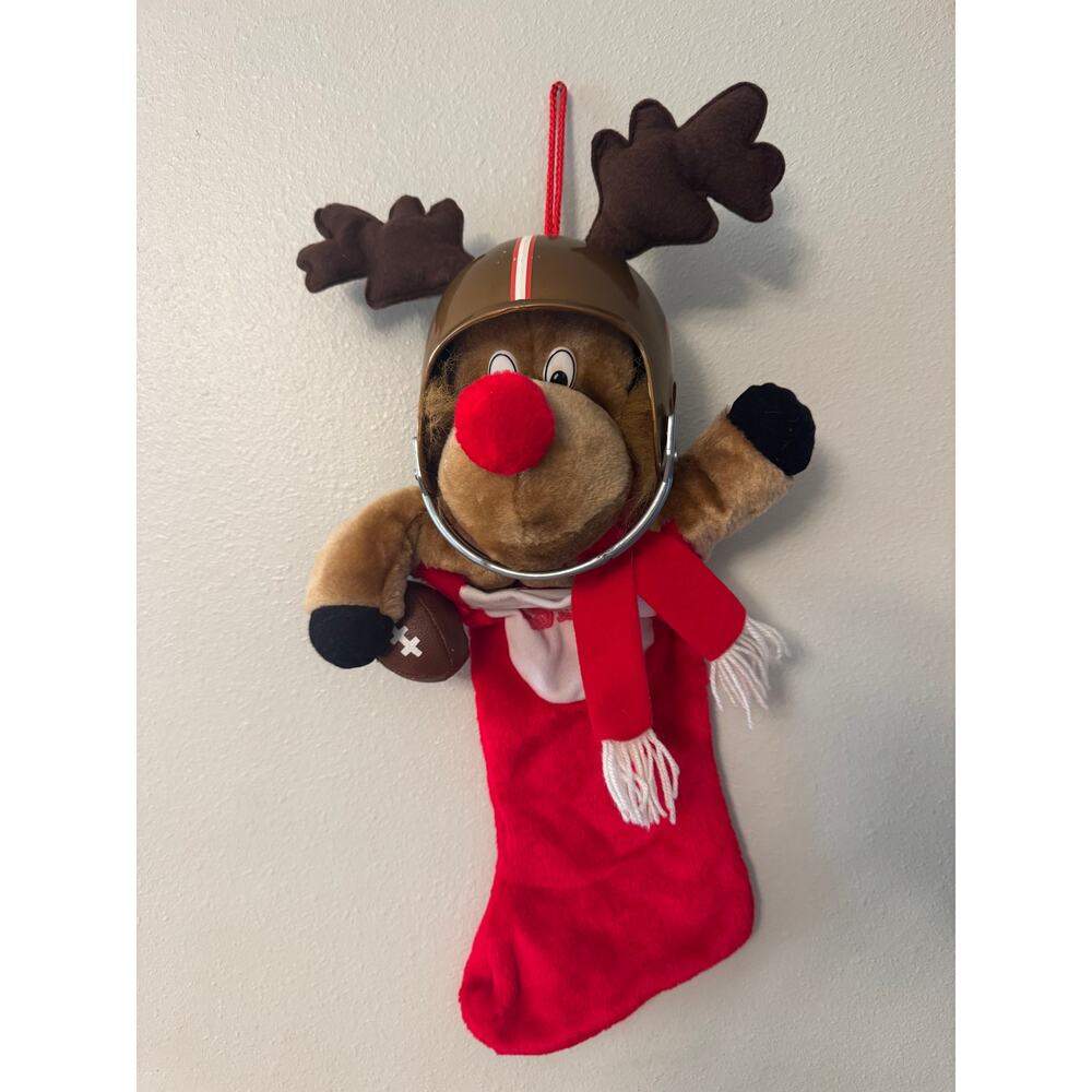 Vintage NFL San Francisco 49ers reindeer christmas stocking